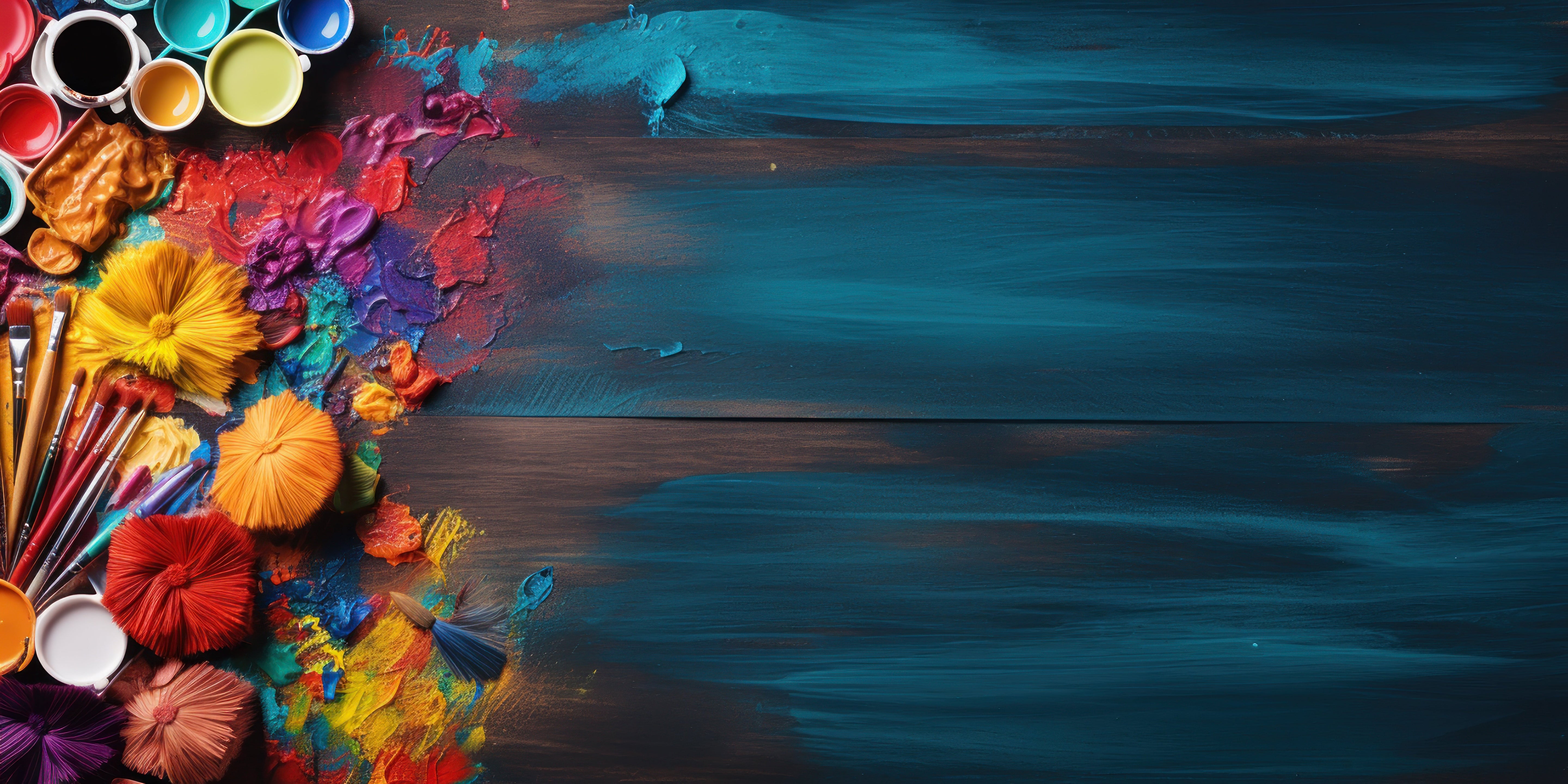 Forskellige malerartikler til hobbybrug.