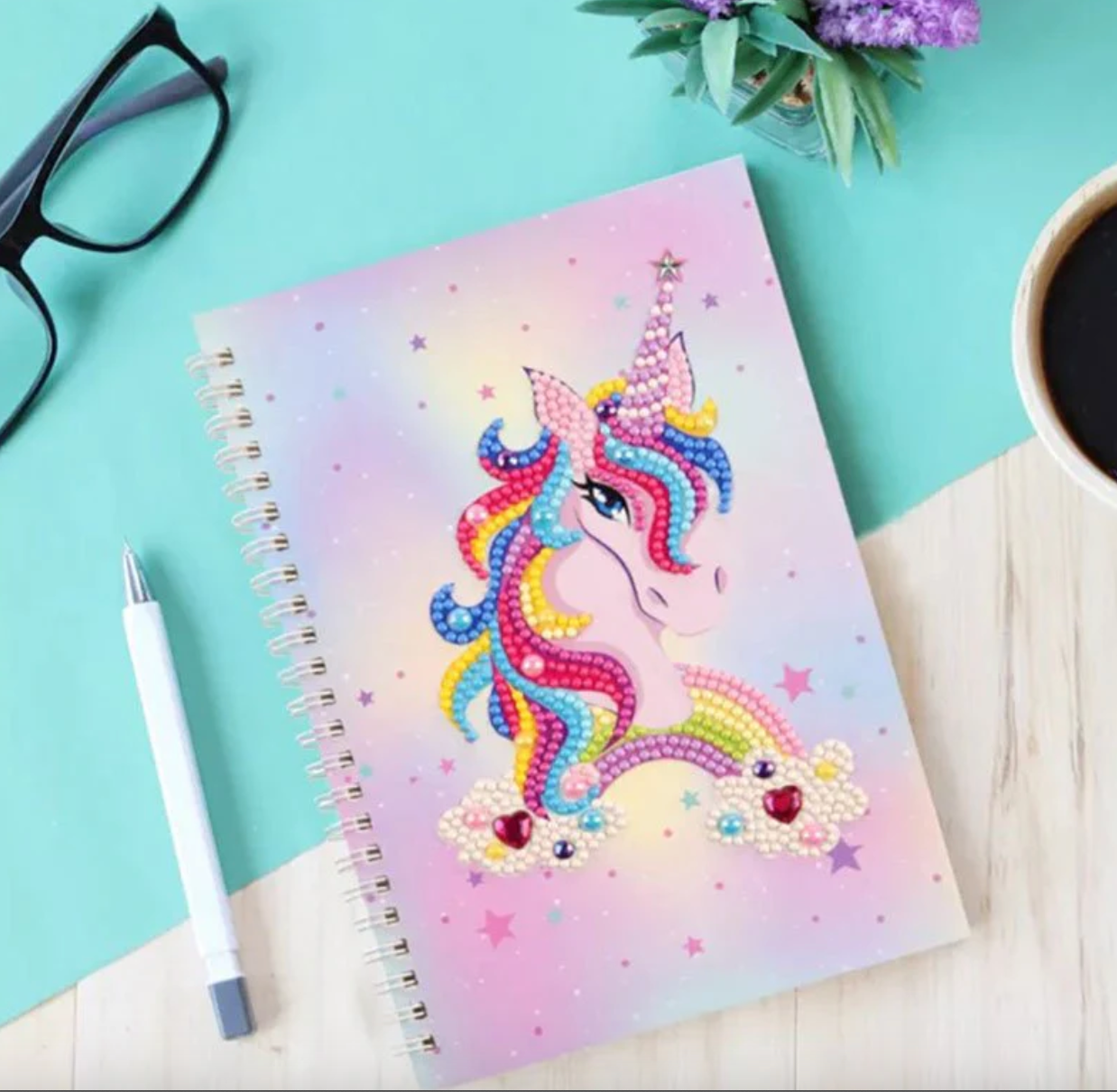 Notesbog med en flot enhjørning