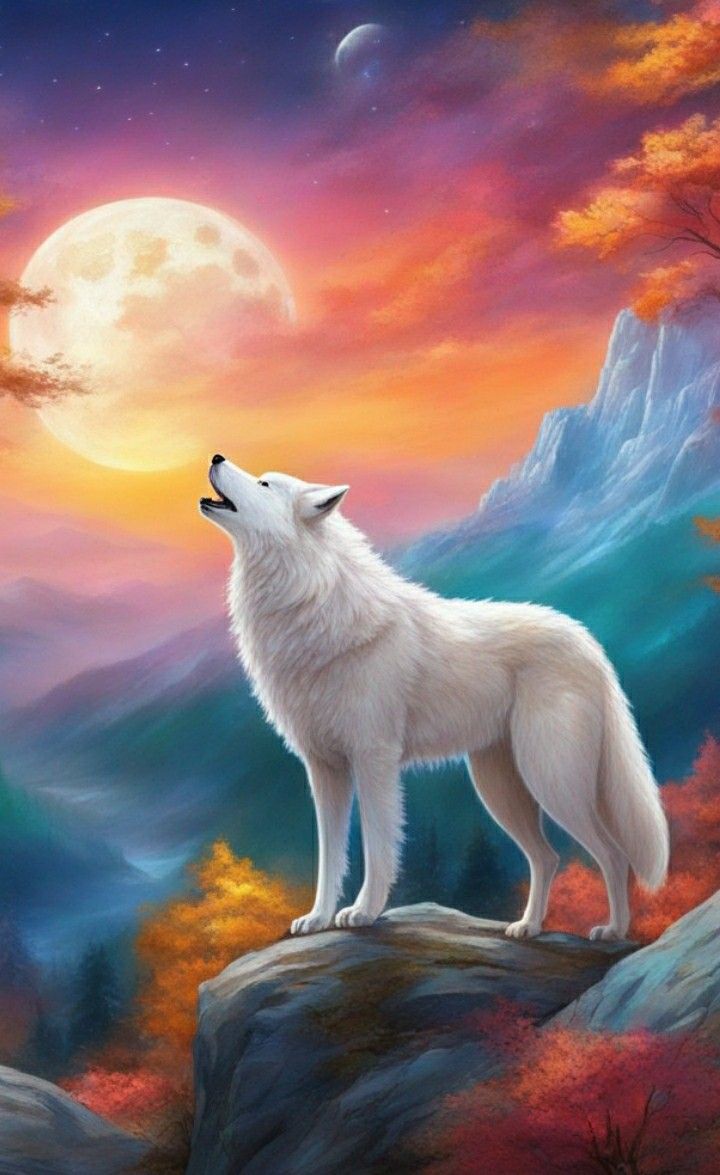 Varg ylar mot månen