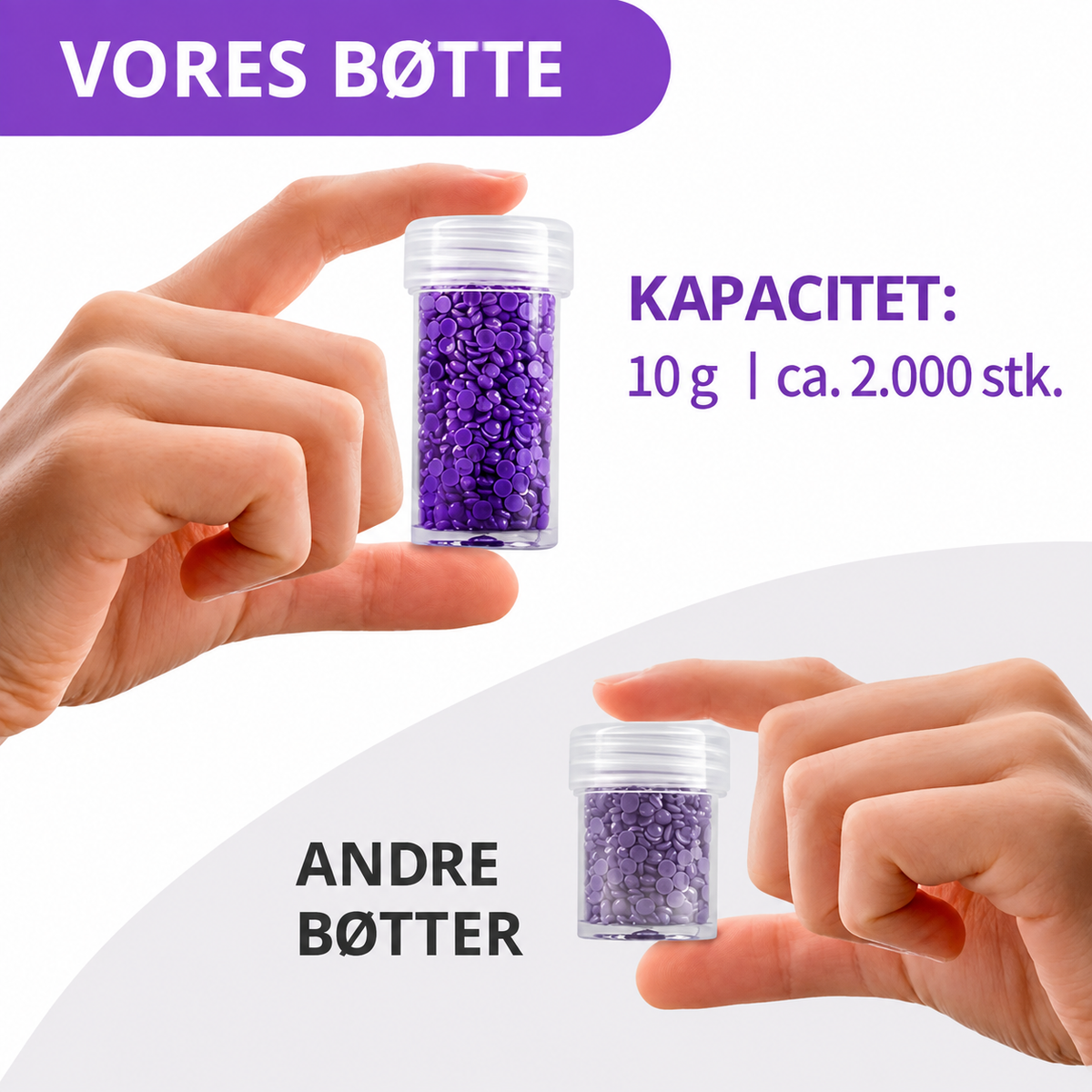 Diamond painting kuffert med ekstra store bøtter til perler. Kapacitet ca. 2000 perler per bøtte.