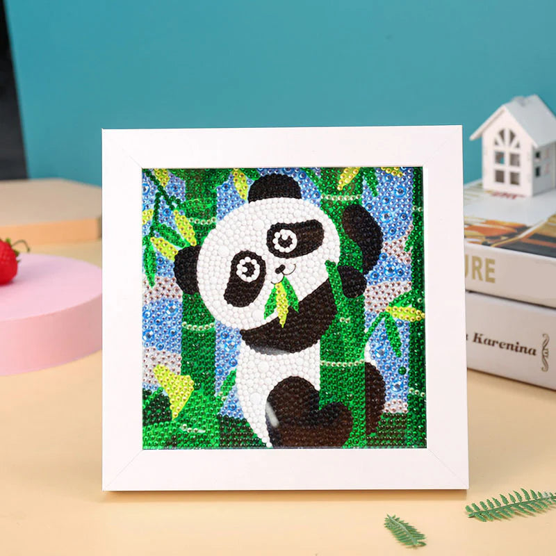 Billede af panda med ramme (15x15cm)