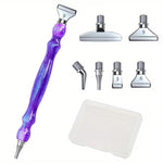 Lilla Diamond painting pen med udskiftelige tipper i metal. Voks medfølger.