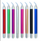 Penne med skrå tip til diamond painting. Metalpenne med lys i tippen i 8 forskellige farver; rød, grøn, lilla, sølv, lyserød, guld, sort og blå.