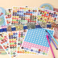 Nummererede labels til diamond painting eller broderi. Runde med farvekoder.