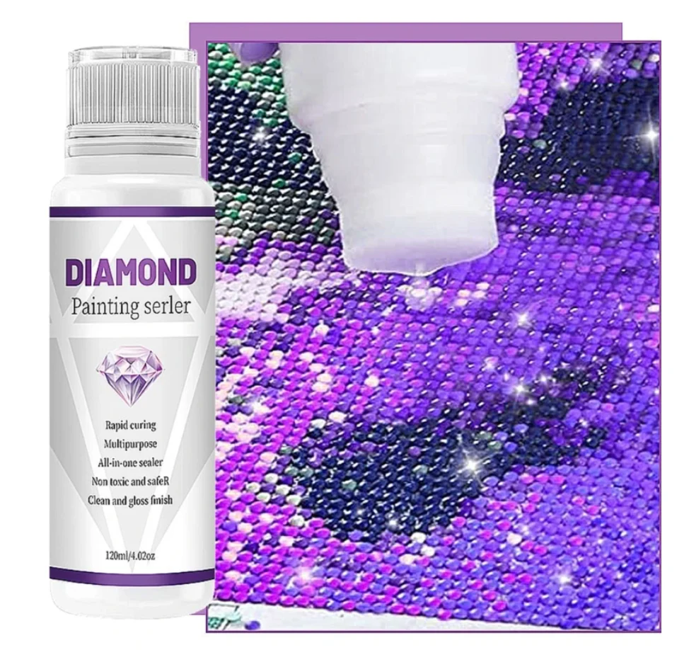 Diamond paint lim med skumtud for nem påføring.