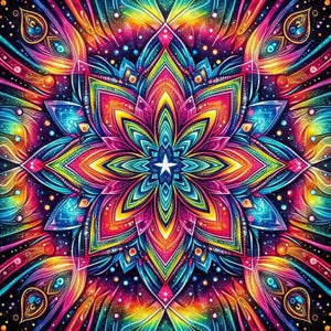 Smukt mandalamønster - AB-sten og Fairydust op til 100 farver