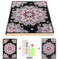 Notesbog med lyserød blomst. Diamond painting kit med alt inkluderet.