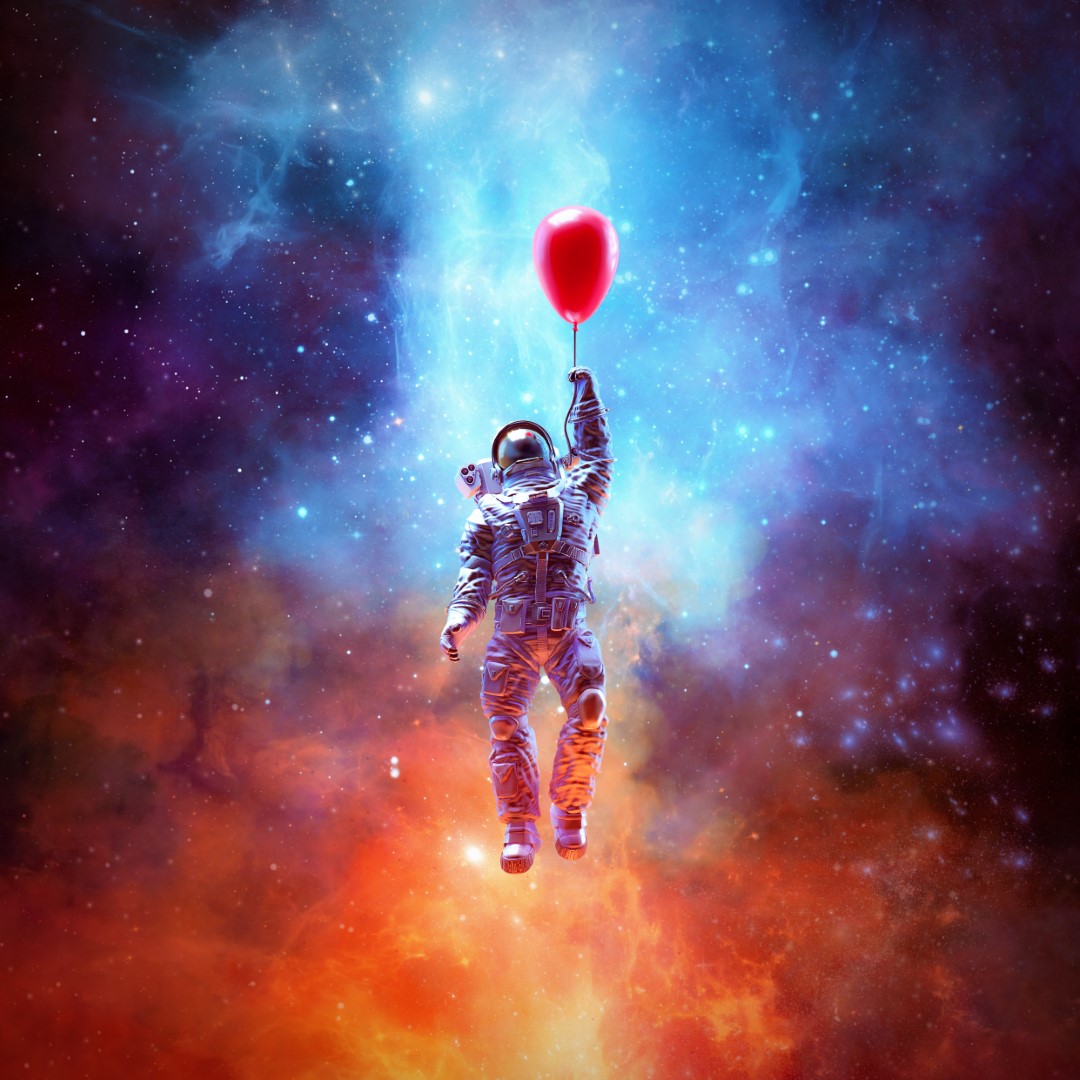 Astronaut, Rummet, Fantasi, Ballon, Stjerner, Opstigning, Ydre rum