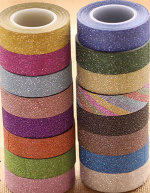 Washi-tejp i vackra glitterfärger 