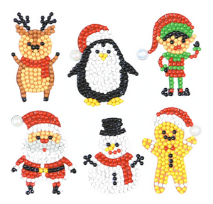 Julklistermärken med pingvin och tårtman