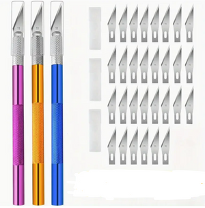 Skalpel med udskifteligt hoved + 10 ekstra blade