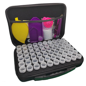 Opstartssæt med opbevaringskuffert og 119 dele i flot lilla og gul farve