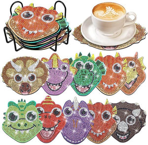 10 stk bordskånere med sjove dinoer