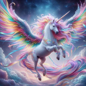 Enhjørning med spredte vinger